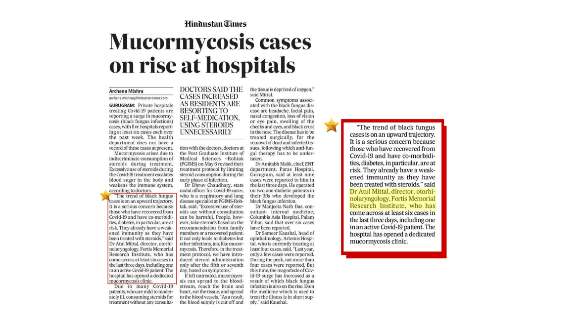 Mucormycosis cases on rise at hospitals